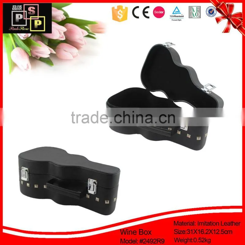 2016 New Design Violin Shaped Customed Logo Wine Box