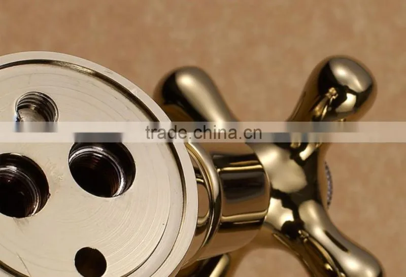brass dual gold handle basin faucet