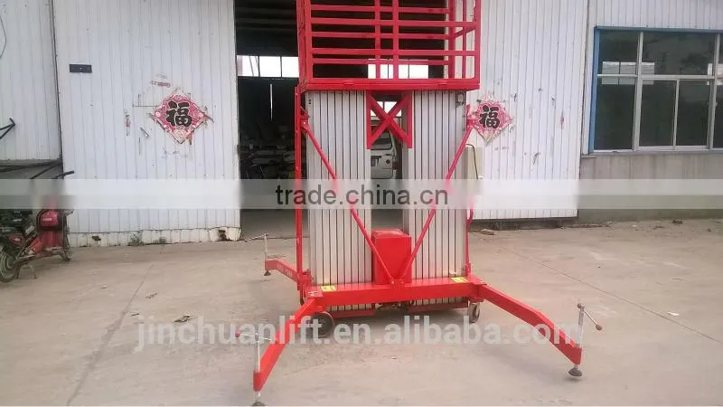 Aluminum hydraulic lift platform / hydraulic double mast aluminum alloy lift
