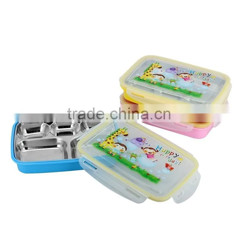 student Rectangle 5 Compartment bento Tiffin lunch box keep food hot for school