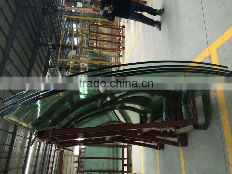 Glass ,10mm Tempered curved glass ,Guangzhou supply building glass