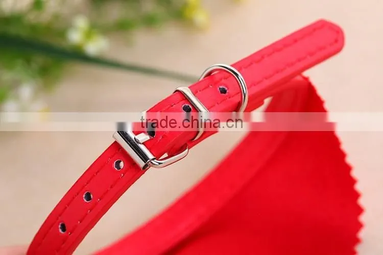 Small PU pet dog collar printed triangle towel hot style pet products manufacturer wholesale