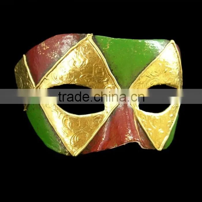 Golden Half Face Mask for Masquerade Carnival Mask, PVC Mask