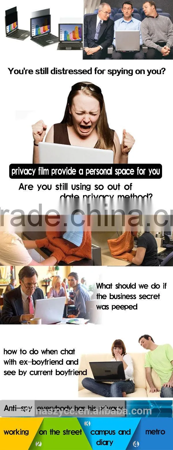 anti-spy screen protector for laptop/computer/tablet