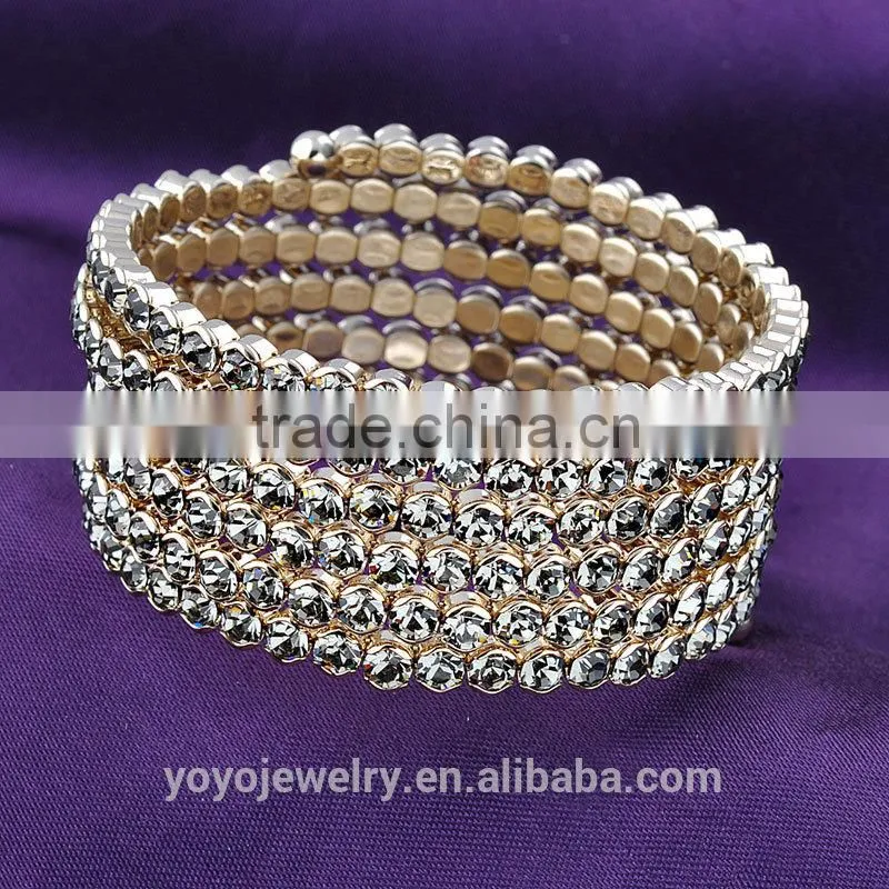 Equisite crystal bangle 14g gold mood bracelet