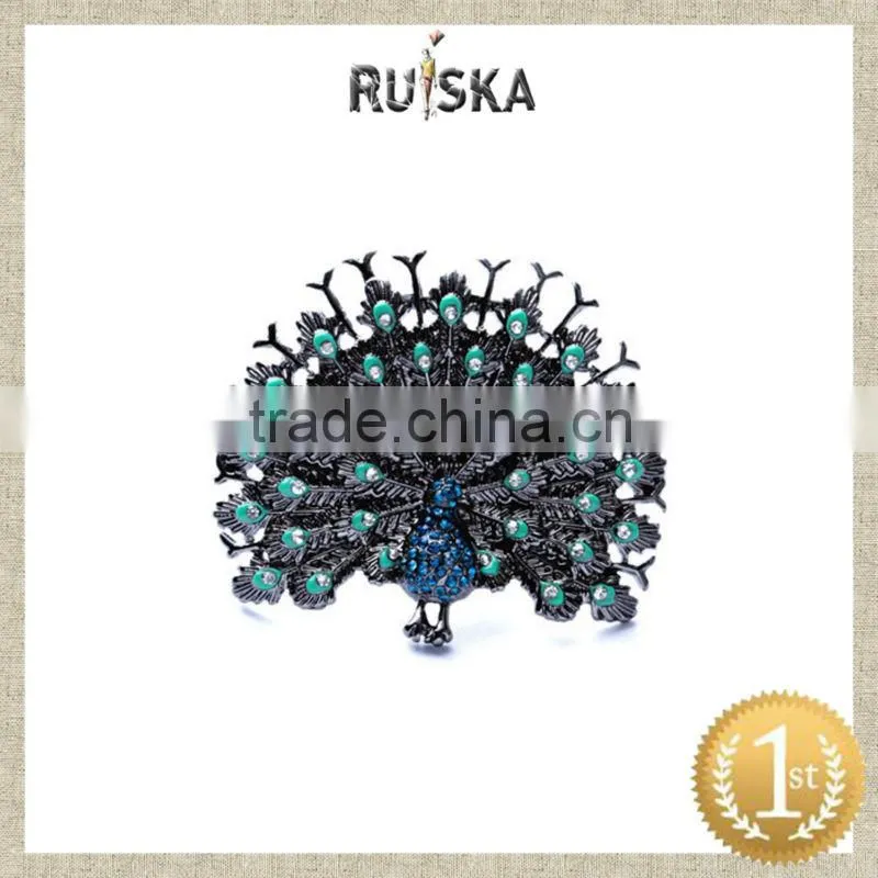 Highest Fashion Alloy Crystal Peacock Rings Hot Sale