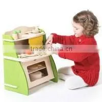 Mini wooden pretend play kitchen set toy for kids