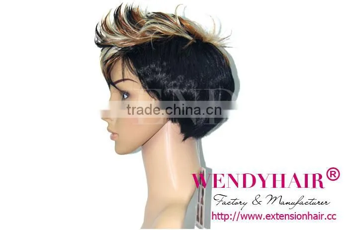 Woman wig short hair colorful and beautiful special fashion style