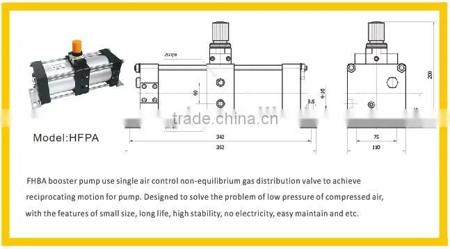 Hydro-pneumatic Booster System;Double action Hydro-Pneumatic Cylinder; boosting Cylinder HPNE Series Direct pressing design