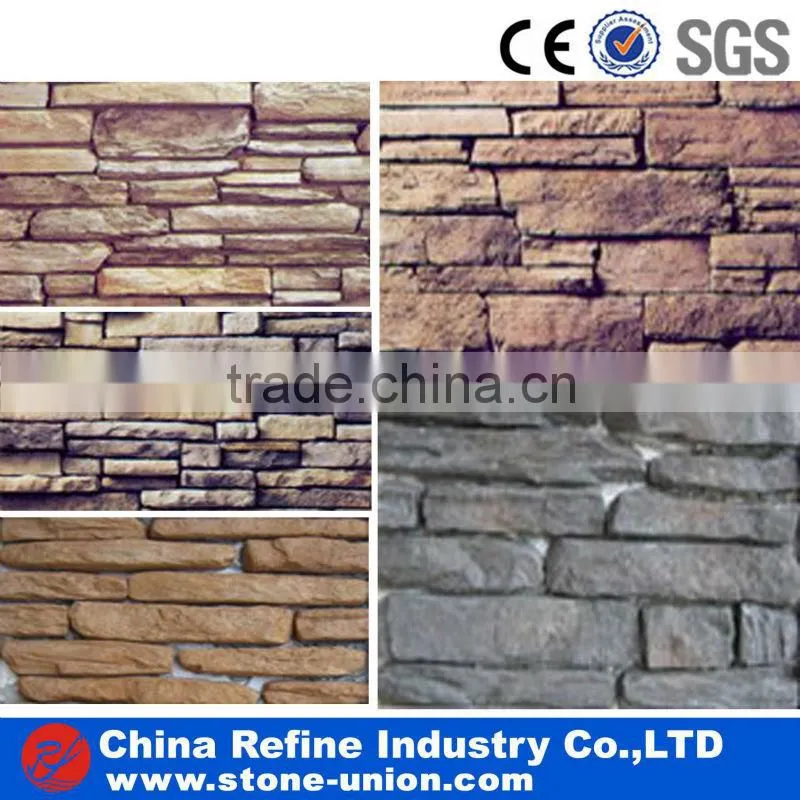 Golden quartzite stone pannel