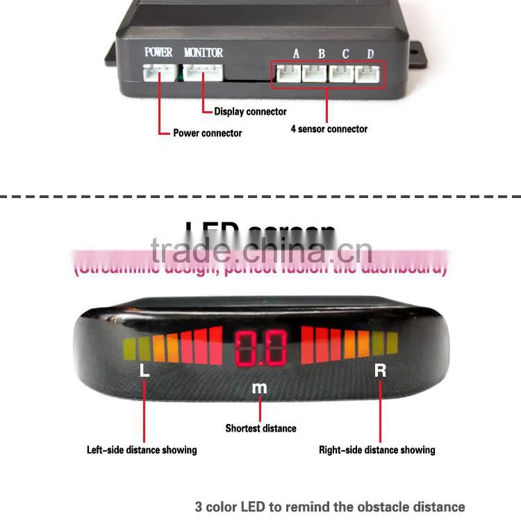 Hot selling high quality ABS material led parking sensor suits for the low and high temperature