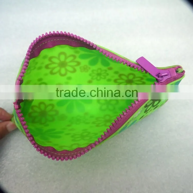 Cheap top zip lock plastic customized printed PVC pencil case for kids