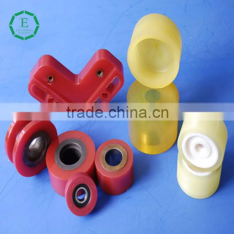 Custom color PU plastic trolley wheel pu roller pulley