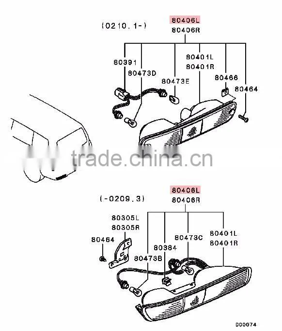 Left Car Tail Lamp Kit For Mitsubishi Pajero Montero V63 6G72 V66 4M40 V68 V73 V77 V78 MN133775
