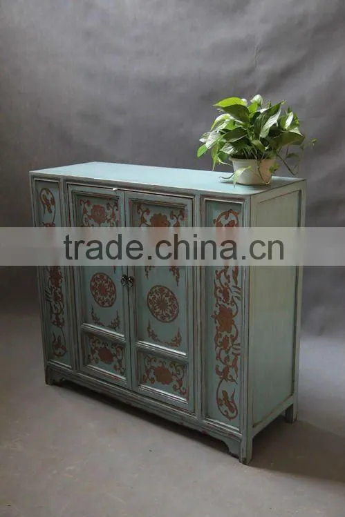 chinese reproduction furniture golden painting sideboard