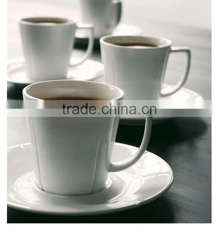 good quality design romantic white ceramic coffee cup with saucer