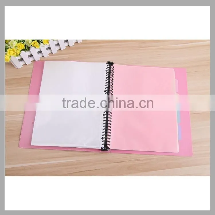 A4 size white creative pvc clear book ring binder