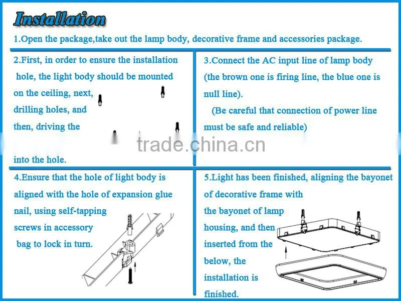 2015 high square flat led drop ceiling light panels