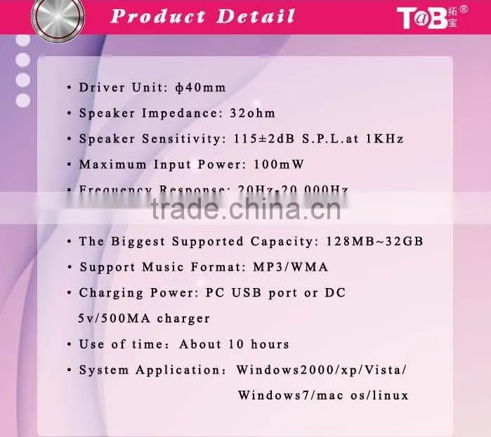 wireless headphone with memory card FM radio headset sports wireless mp3 player