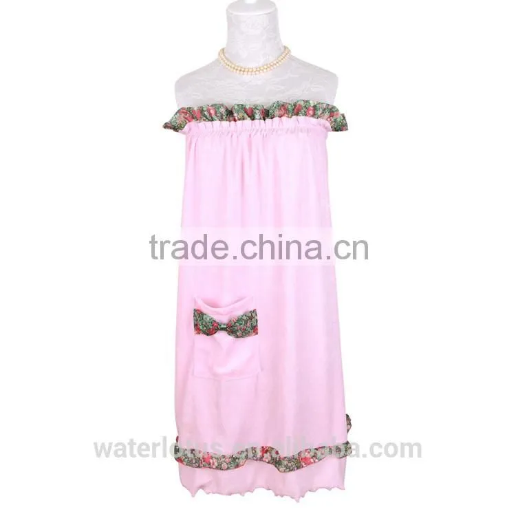 2014 yiwu factory OEM service customized personalized bath products terry bathrobe with pocket