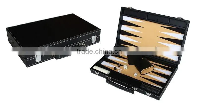 2 In 1 Foldable PU Leather Chess Table And Backgammon Board Case