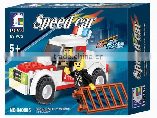 Hot sale kid's favour fireman plastic building fire blocks 3D puzzle