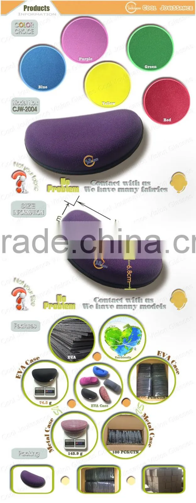 Portable EVA cases china manufacturer best new design glasses case