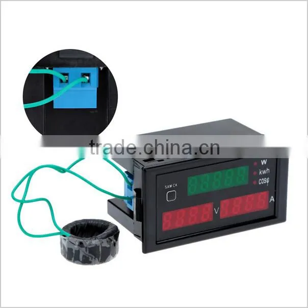 D69 Multi-functional LED display panel meter voltmeter ammeter with active and Electric energy and power factor 200-450V 0-100A