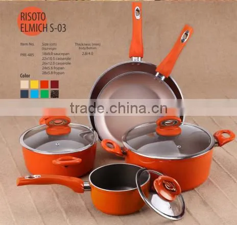 Non Stick Forging Fry Pan & Pot Set Risoto Elmich S-03 Cookware
