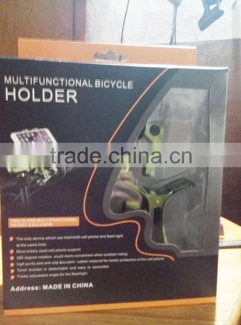 Smilinmount multifunctional bicycle holder for mobile phone and flashligh at the same time