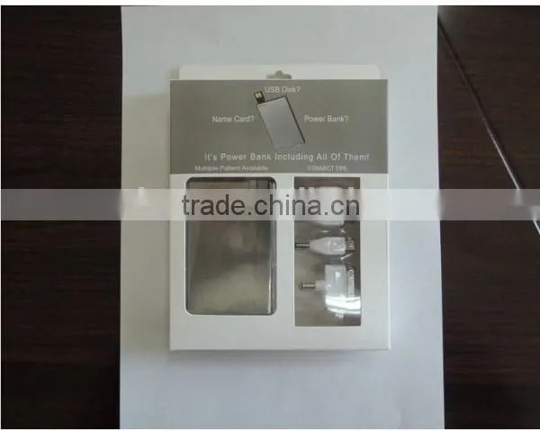most thin credit card power bank with USB flash