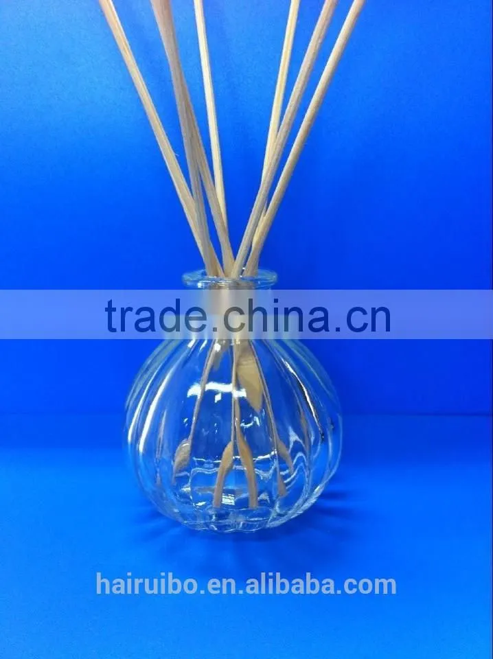 wholesale 55ml pumpkin aroma glass reed diffuser bottle decorative with gold/sliver/black screw lid