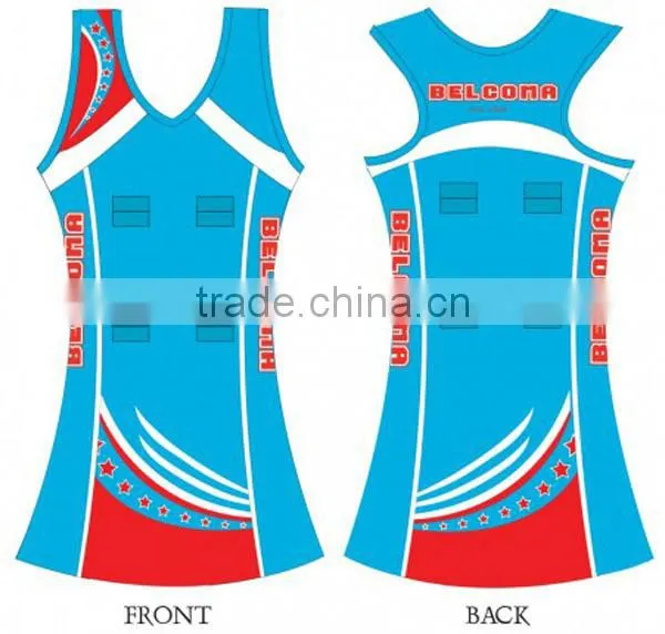 Multicolor netball dress design wholesale cheap price