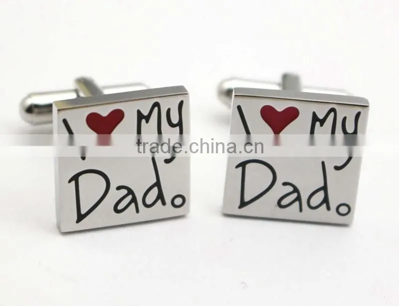 Hottets Father Day's Gift Stainless Steel Love Dad Cufflink Wholesale