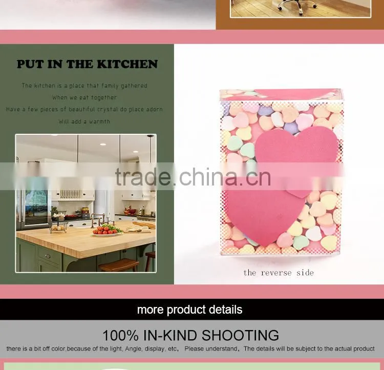 Manufacturer supply Fashion sublimation crystal love photo frame for wedding gift