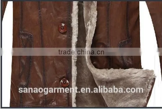 sheep leather lamb wool jackets for men wholesale