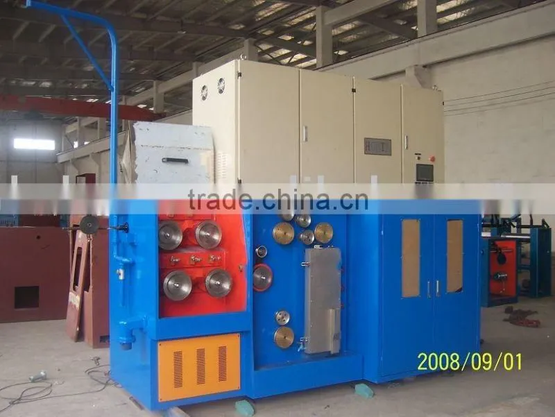 fine wire drawing machine with double bobbins dual take up