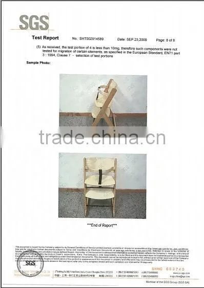 Wooden baby high chair