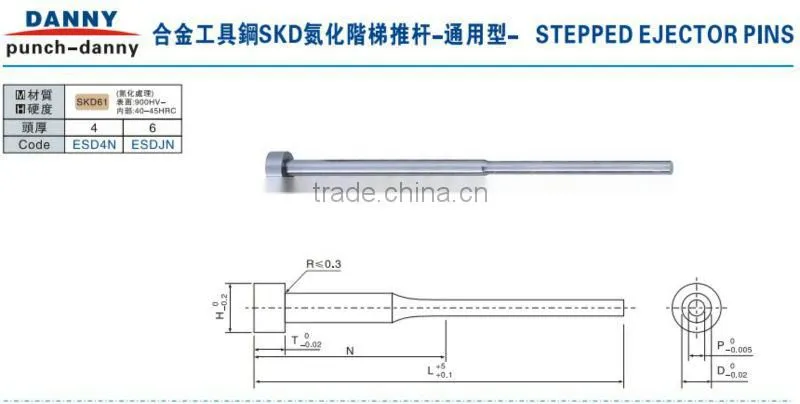 Precision standard customized blade ejector pin