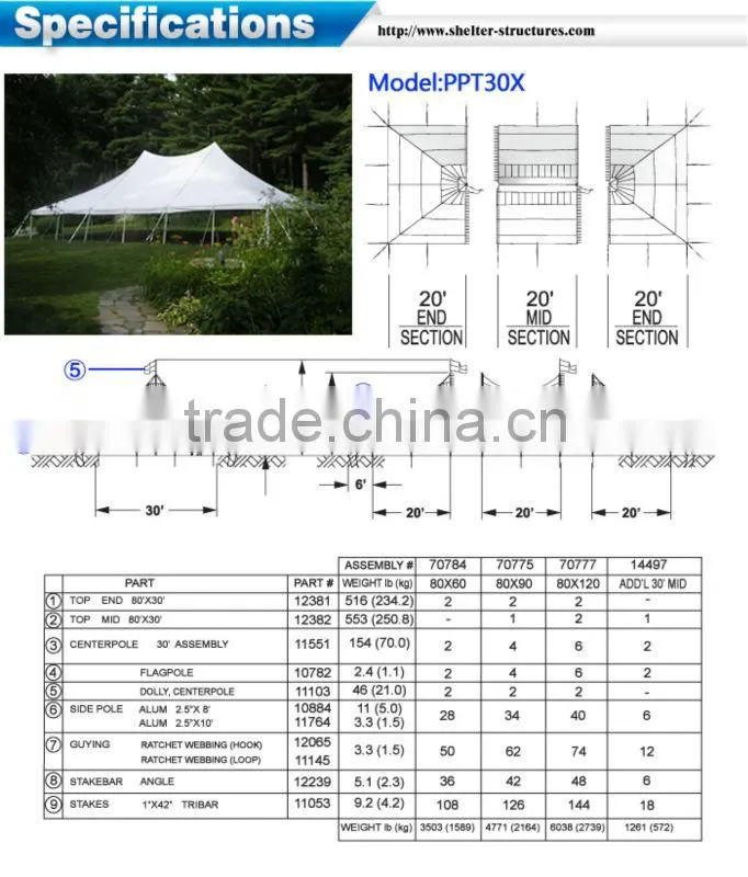 Convenient stretch tents China for sale