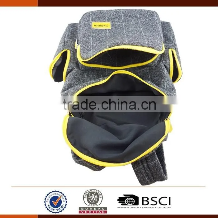 Customized Low MOQ Plaid Leisure Backpack For Student