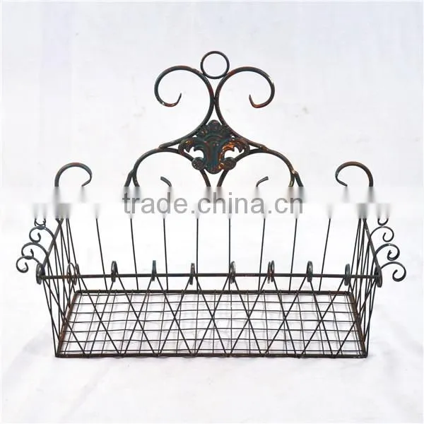 Rusty vintage decorative hanging basket planter