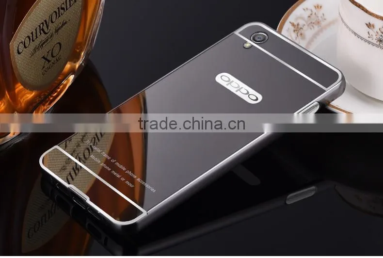 Hot sale Aluminum Bumper Cell Mirror Phone Case Cover For OPPO R9