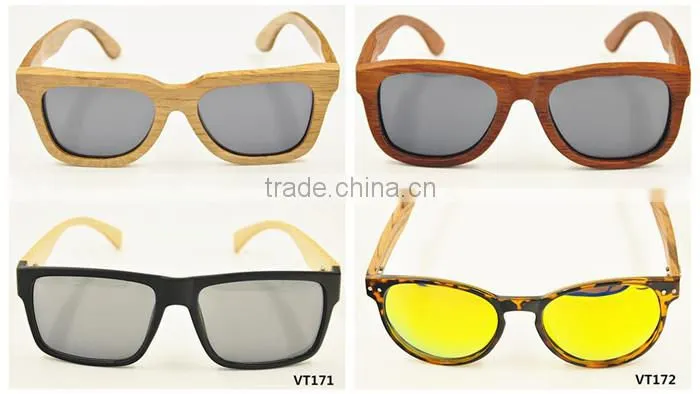 wholesale 2016 vintage UV400 lens design bamboo wooden polarized sunglasses Made in China