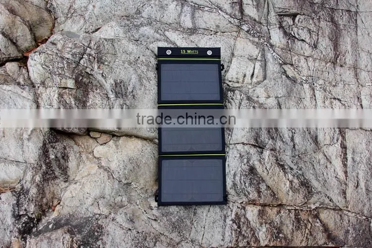 hot sale factory price solar charger foldable 15W solar panel from Shenzhen