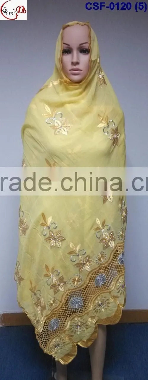 SCF-0120 Latest design nice pattern embroidery soft material high quality fashion women long scarf for clearence sale