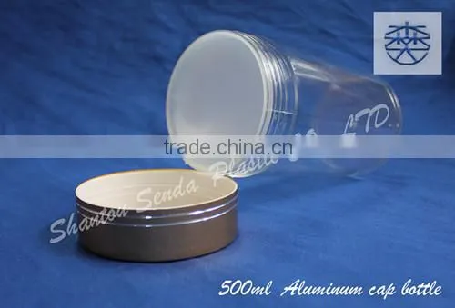 PS clean acrylic bottle with golden cap,high quality acrylic bottle for sales,wholesales Aluminum screw cap empty PS pill bottle