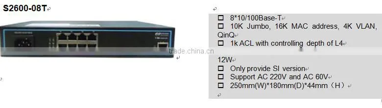 Shenzhen S2600 Series Layer 2 8port Network Switch