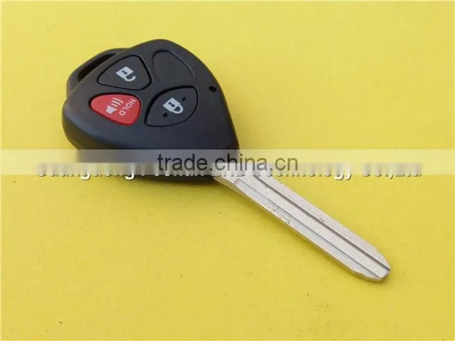 Uncut 2+1 buttons car key shell replacement for Toyota no logo