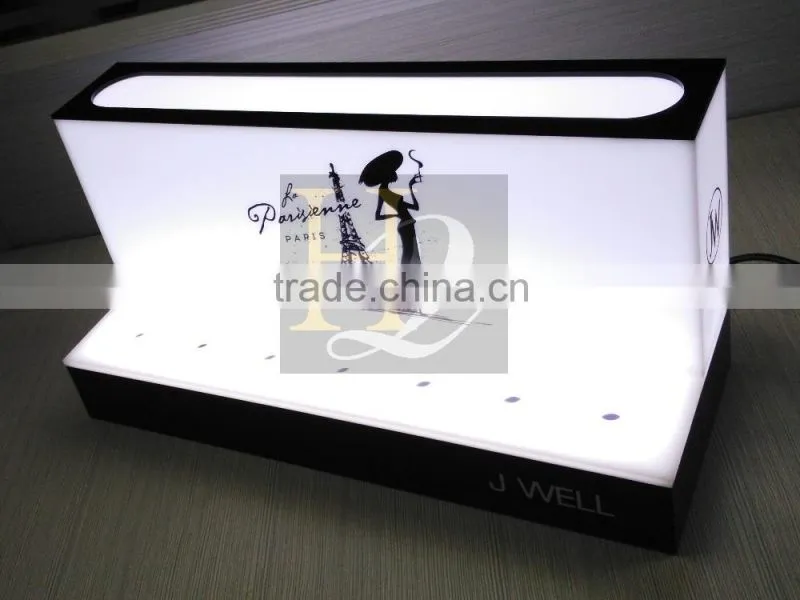 LED illuminating fashion acrylic cosmetic display stand/perfume display stand